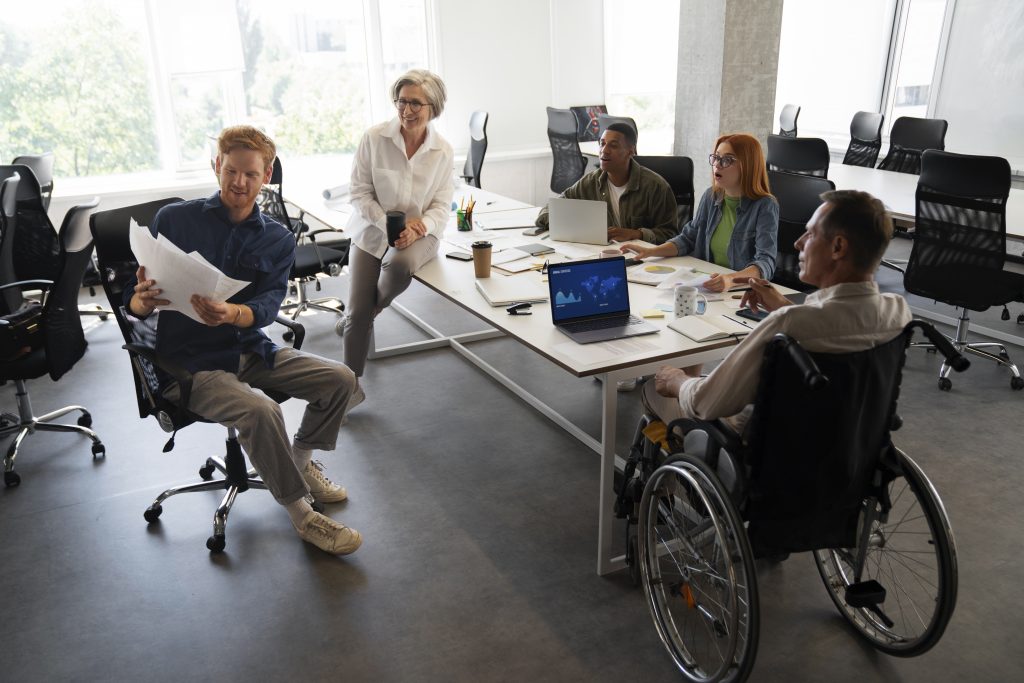 Espace de travail pour handi fauteuil